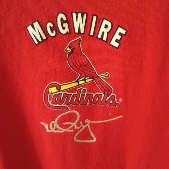 Mark McGwire St. Louis Cardinals Youth M Red T Shirt Short Sleeve 1999 - Picture 4 of 6